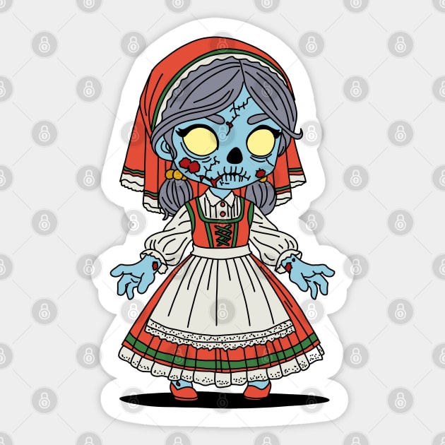 Cute Italian Zombie Sticker by H. R. Sinclair